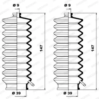 Jeu de joints-soufflets, direction MOOG K150006