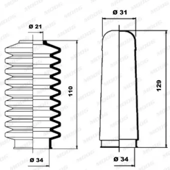 Jeu de joints-soufflets, direction MOOG K150007