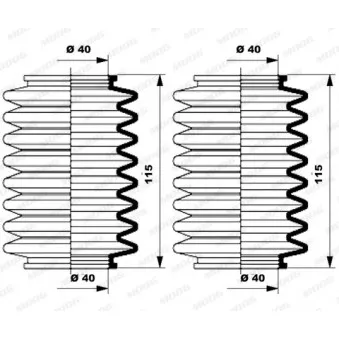 Jeu de joints-soufflets, direction MOOG K150010