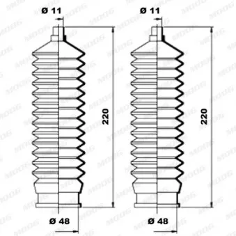Jeu de joints-soufflets, direction MOOG K150015