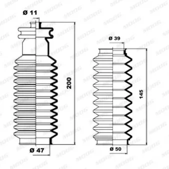 Jeu de joints-soufflets, direction MOOG K150020