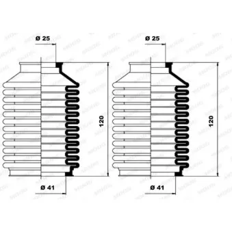 Jeu de joints-soufflets, direction MOOG K150024