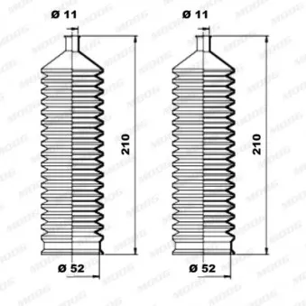 Jeu de joints-soufflets, direction MOOG K150028