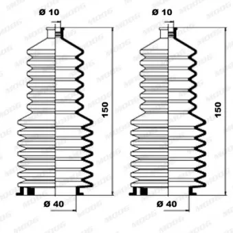Jeu de joints-soufflets, direction MOOG K150030