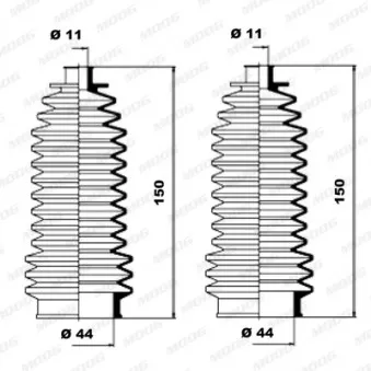 Jeu de joints-soufflets, direction MOOG K150033