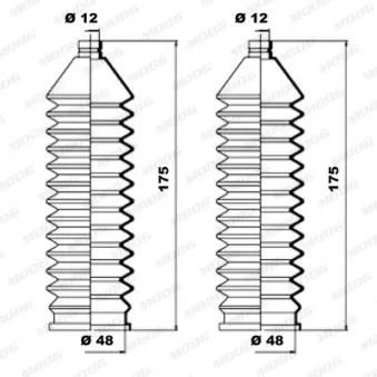 Jeu de joints-soufflets, direction MOOG K150034