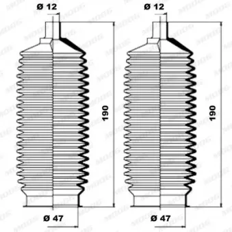 Jeu de joints-soufflets, direction MOOG K150039