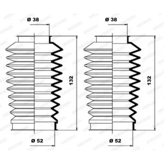 Jeu de joints-soufflets, direction MOOG K150040