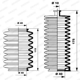 Jeu de joints-soufflets, direction MOOG K150045