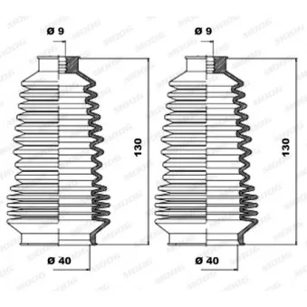 Jeu de joints-soufflets, direction MOOG K150046