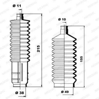 Jeu de joints-soufflets, direction MOOG K150047