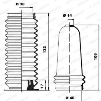 Jeu de joints-soufflets, direction MOOG K150048
