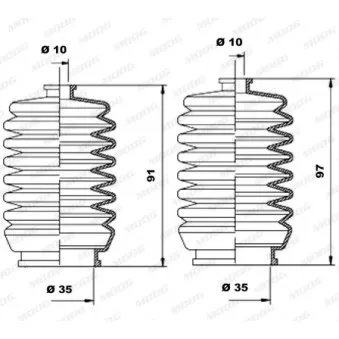 Jeu de joints-soufflets, direction MOOG K150050