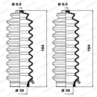 Jeu de joints-soufflets, direction MOOG K150051