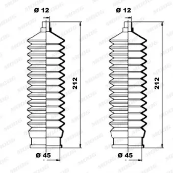 Jeu de joints-soufflets, direction MOOG K150052