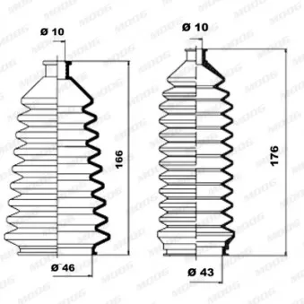 Jeu de joints-soufflets, direction MOOG K150063