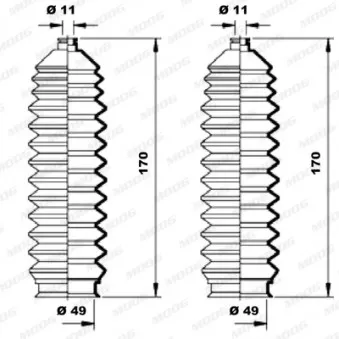 Jeu de joints-soufflets, direction MOOG K150074