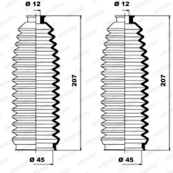 Jeu de joints-soufflets, direction MOOG K150080