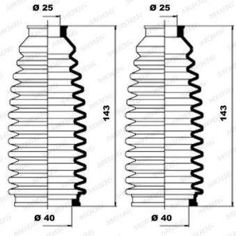 Jeu de joints-soufflets, direction MOOG K150081