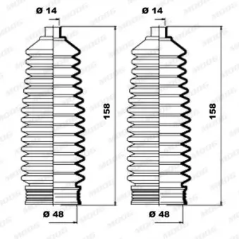 Jeu de joints-soufflets, direction MOOG K150086
