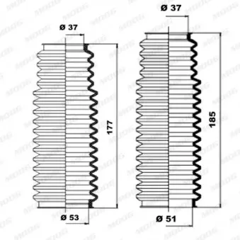 Jeu de joints-soufflets, direction MOOG K150090