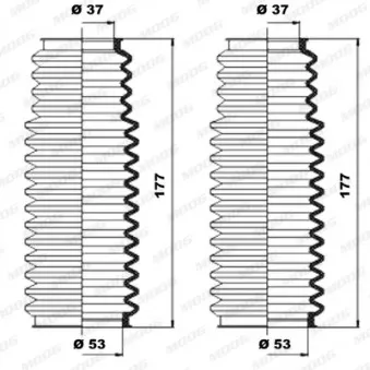 Jeu de joints-soufflets, direction MOOG K150091