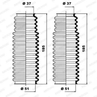 Jeu de joints-soufflets, direction MOOG K150092