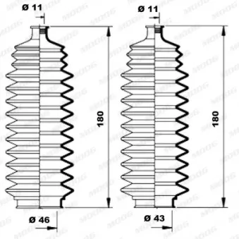 Jeu de joints-soufflets, direction MOOG K150098