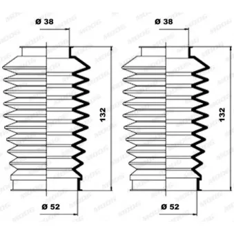Jeu de joints-soufflets, direction MOOG K150100