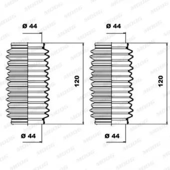 Jeu de joints-soufflets, direction MOOG K150101