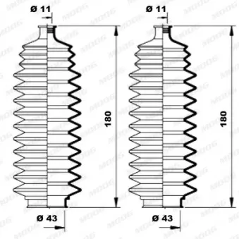 Jeu de joints-soufflets, direction MOOG K150105