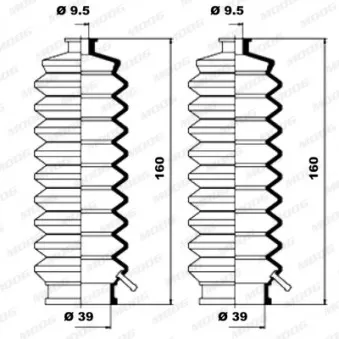 Jeu de joints-soufflets, direction MOOG K150106