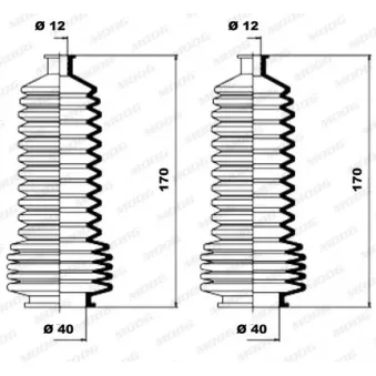 Jeu de joints-soufflets, direction MOOG K150110