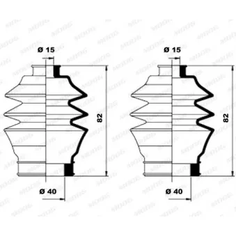 Jeu de joints-soufflets, direction MOOG K150112