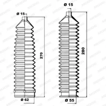 Jeu de joints-soufflets, direction MOOG K150120
