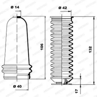 Jeu de joints-soufflets, direction MOOG K150123