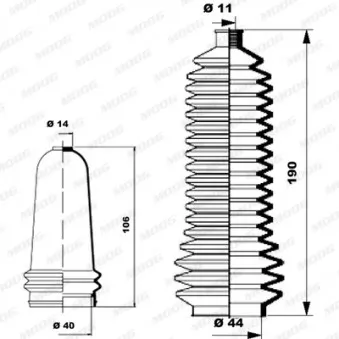 Jeu de joints-soufflets, direction MOOG K150132