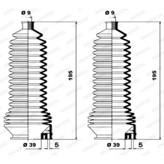 Jeu de joints-soufflets, direction MOOG K150135