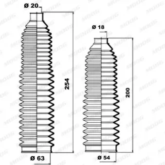 Jeu de joints-soufflets, direction MOOG K150139