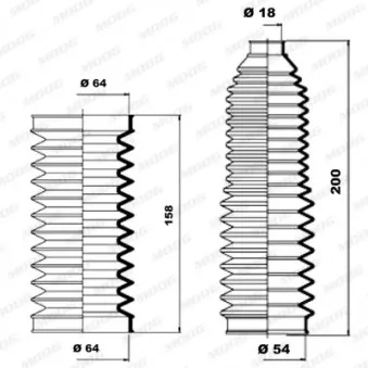 Jeu de joints-soufflets, direction MOOG K150140