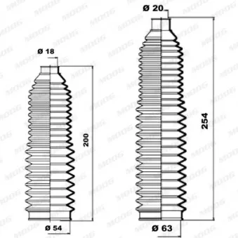 Jeu de joints-soufflets, direction MOOG K150141