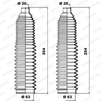 Jeu de joints-soufflets, direction MOOG K150142
