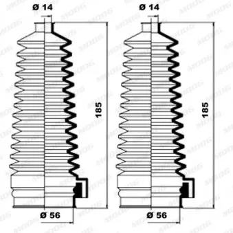 Jeu de joints-soufflets, direction MOOG K150144