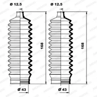 Jeu de joints-soufflets, direction MOOG K150145