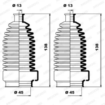 Jeu de joints-soufflets, direction MOOG K150146