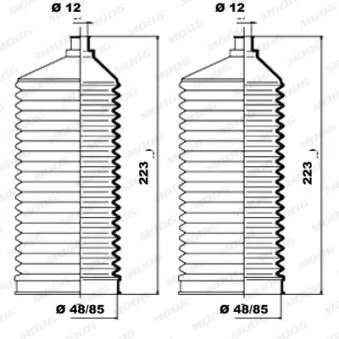 Jeu de joints-soufflets, direction MOOG K150149