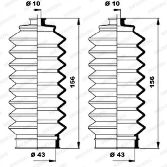 Jeu de joints-soufflets, direction MOOG K150154