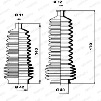 Jeu de joints-soufflets, direction MOOG K150157
