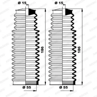 Jeu de joints-soufflets, direction MOOG K150158