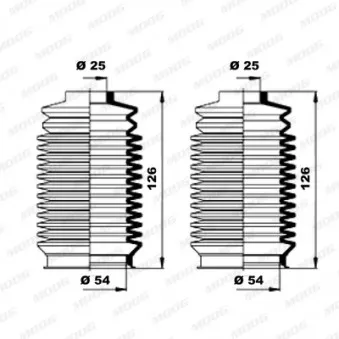 Jeu de joints-soufflets, direction MOOG K150159